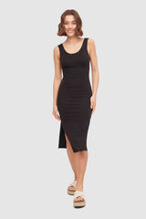 Inside Vestido Midi Malha preto