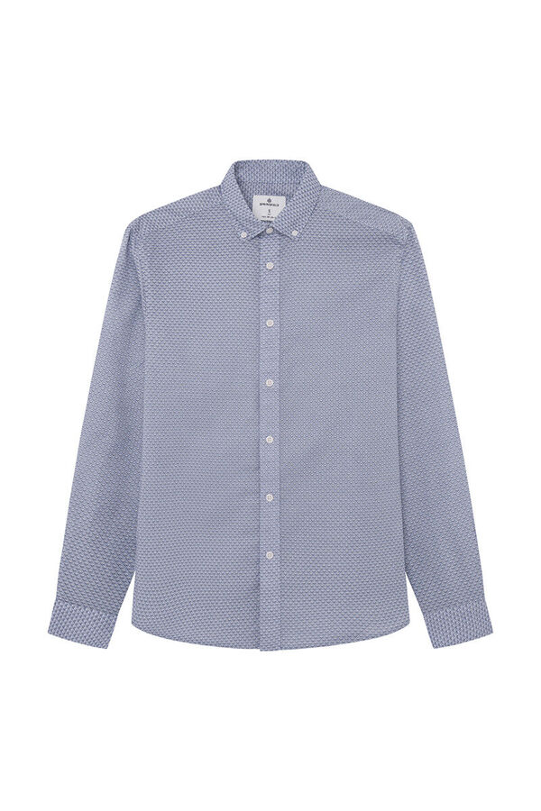 Springfield Camisa ligera estampada azul