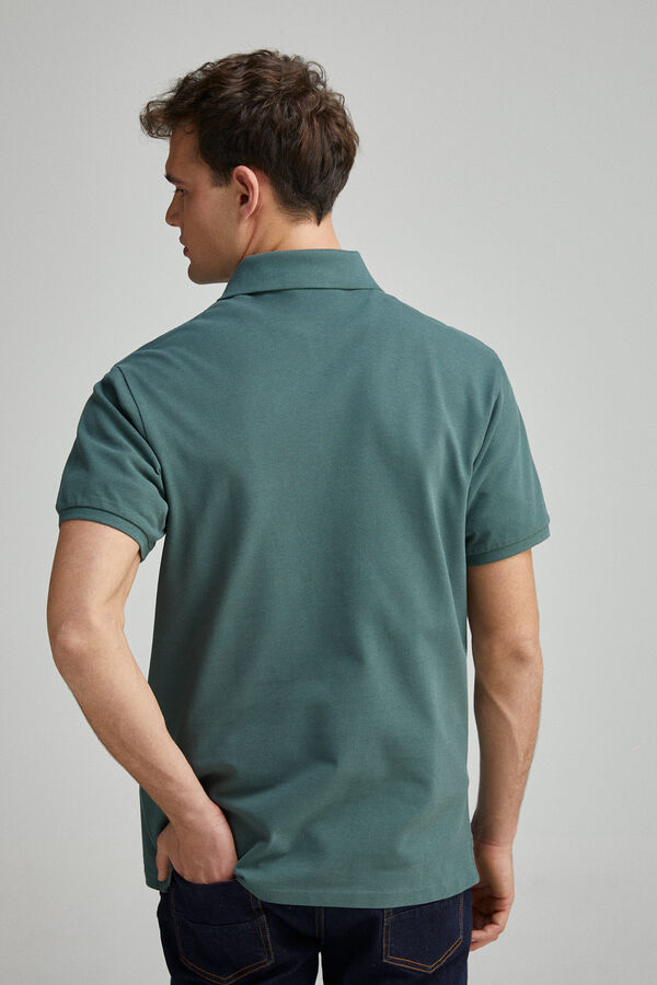 Springfield Polo piqué contrastante com carcela slim fit verde