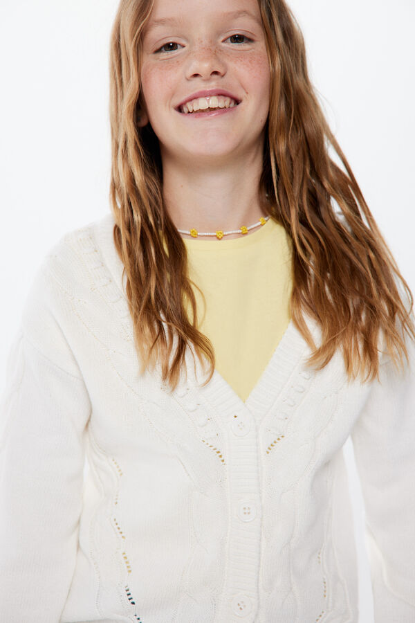 Springfield Kids Casaco de malha oitos menina branco