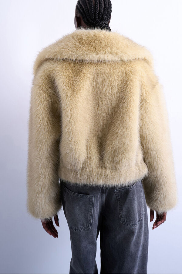 Topshop Casaco de pele curto cru