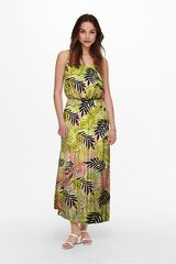 Only Vestido comprido com al&ccedil;as verde