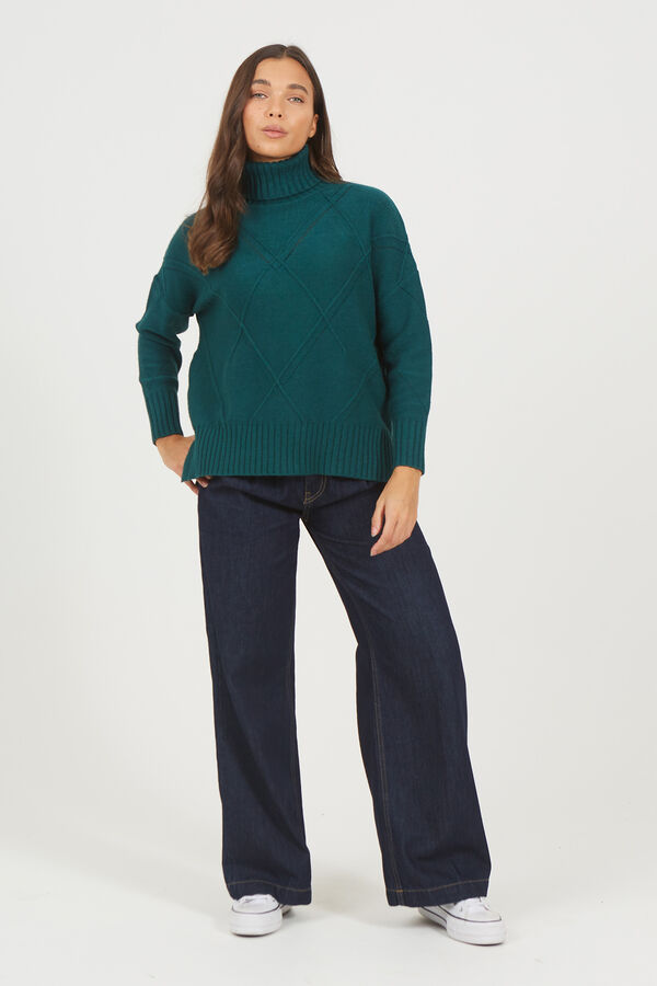 Brave Soul Su&eacute;ter malha com diamantes verde