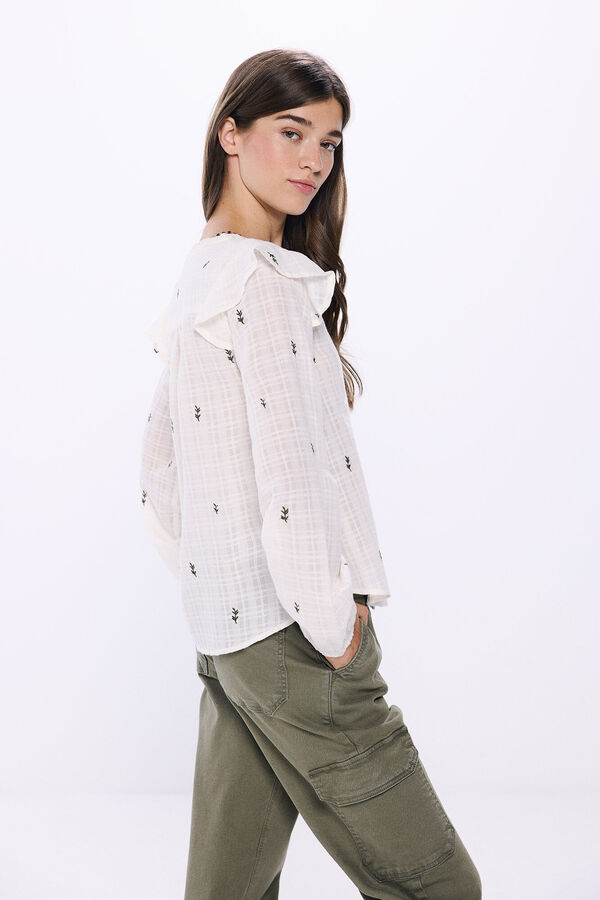 Springfield Blusa bordada la&ccedil;o estampado