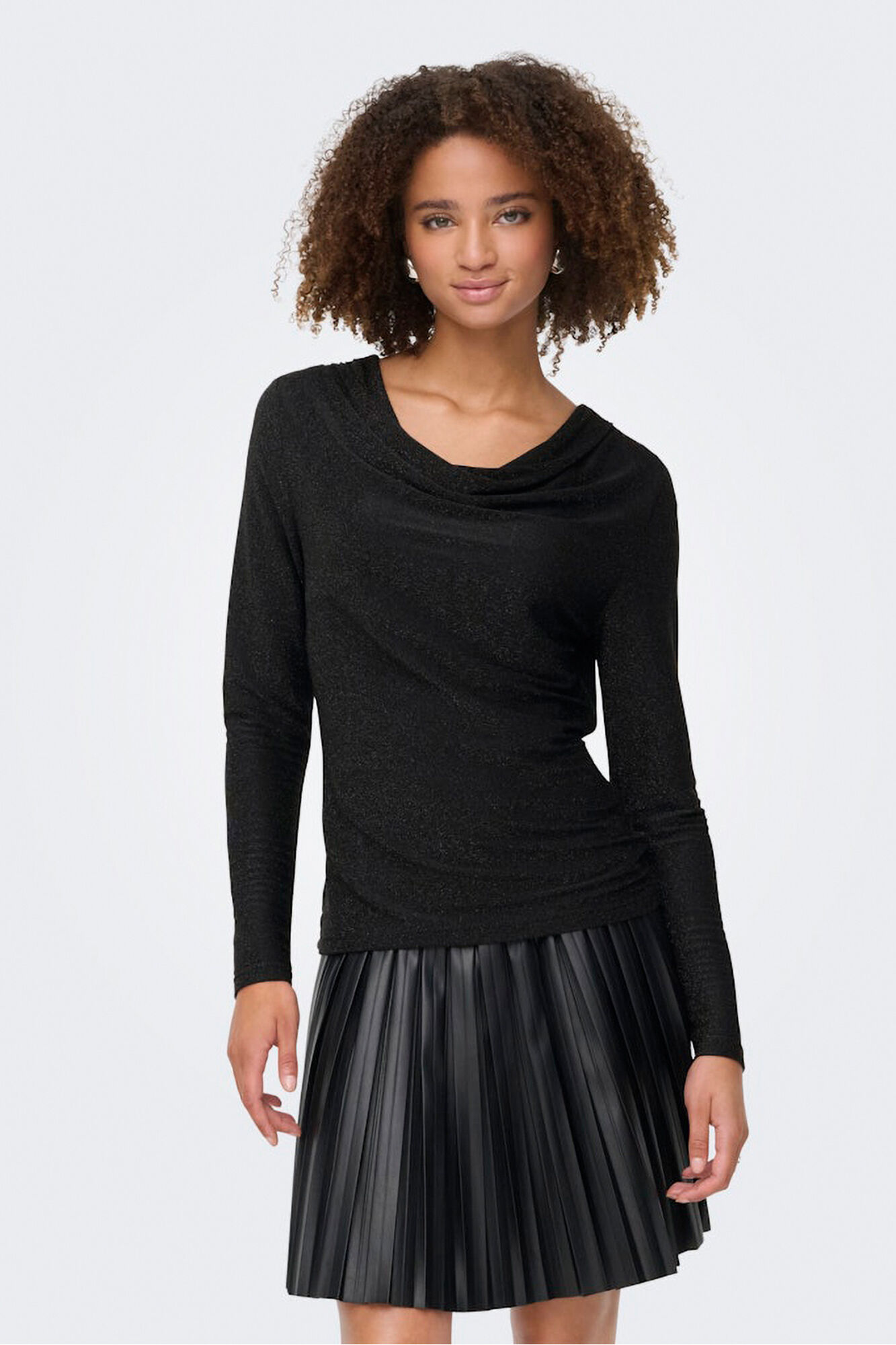 Only Top de glitter drapeado