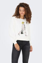 Only Sudadera dibujo frontal blanco