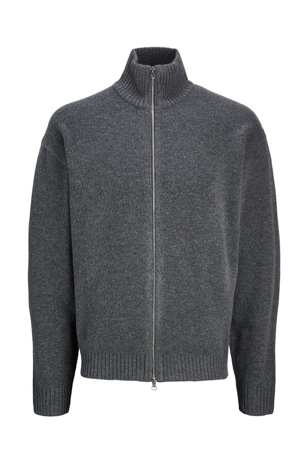 Jack & Jones PLUS Chaqueta de punto cremallera Plus gris