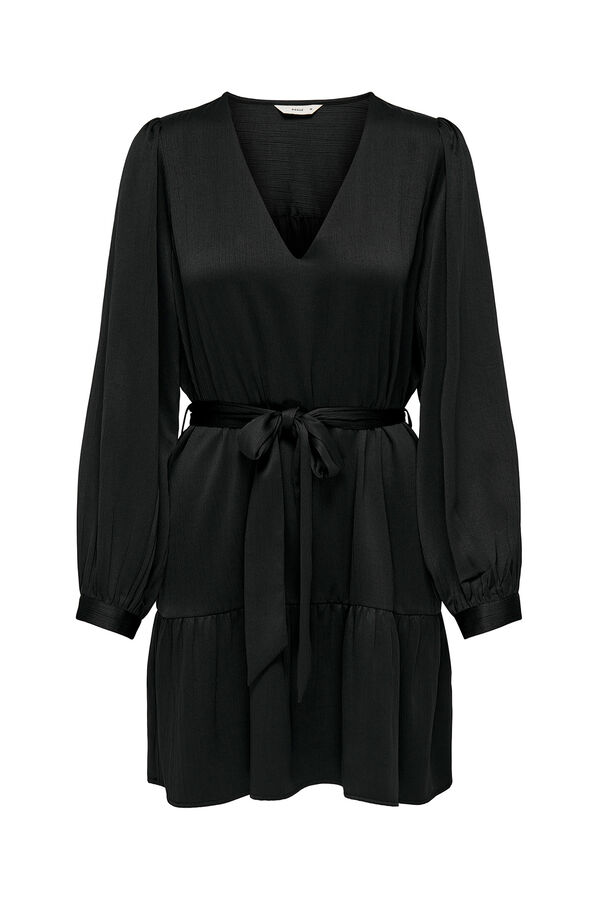 Only Vestido corto con cintur&oacute;n negro