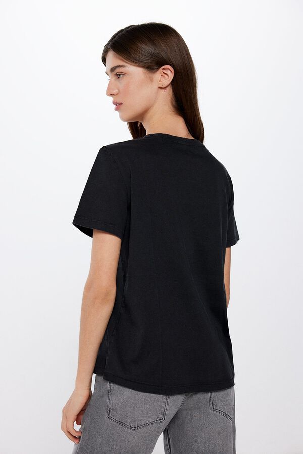 Springfield Camiseta Mafalda Acid Wash amarillo