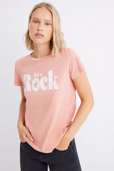 Springfield Camiseta estampada em algodão rosa