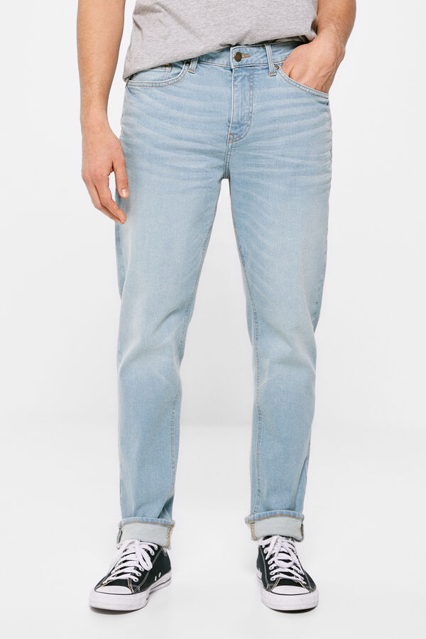 Springfield Jeans slim leves azul-esverdeado lavado médio claro malva