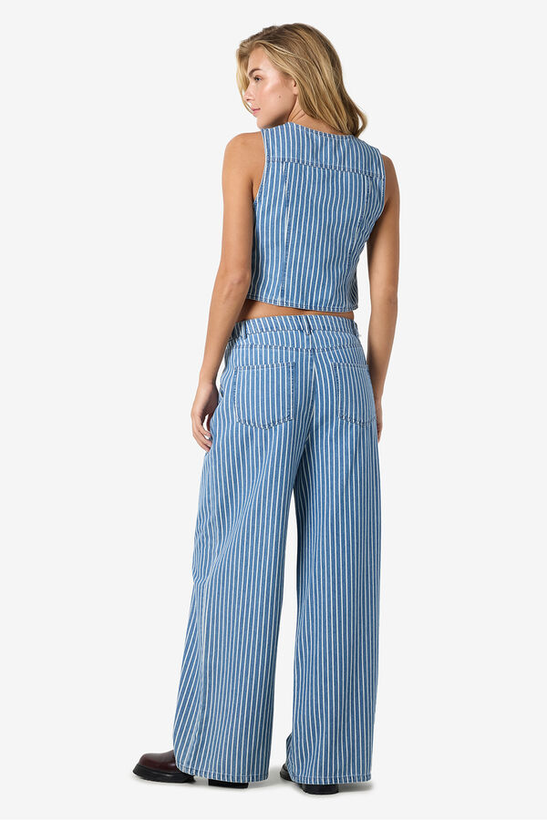 Noisy May Colete riscas estampado azul