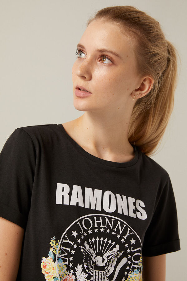 Springfield Camiseta "Ramones" algodón orgánico negro