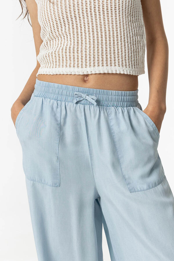 Tiffosi Cal&ccedil;as compridas lyocell azul