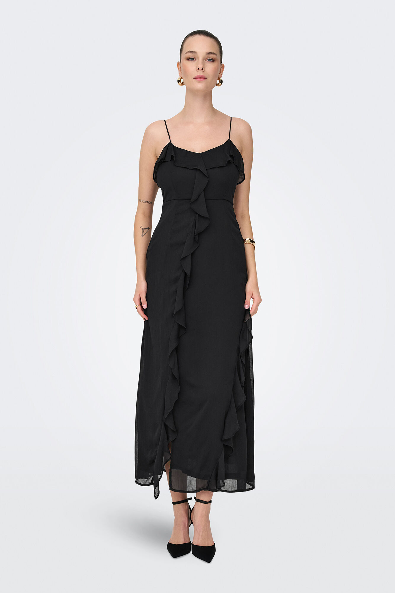 JDY Vestidos compridos folhos