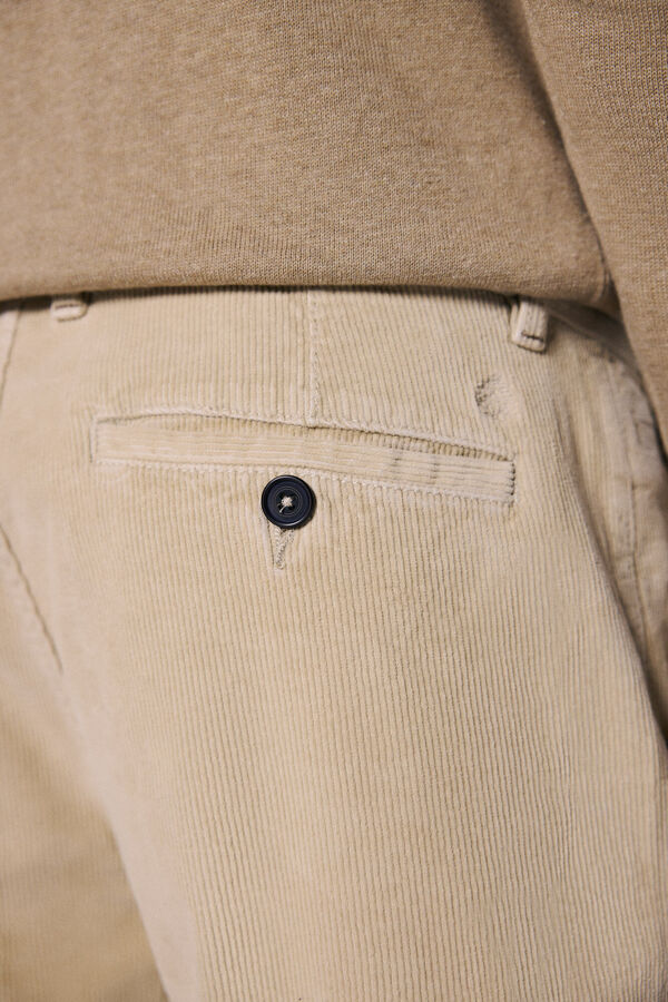 Springfield Pantal&oacute;n chino pana lavada comfort slim fit beige