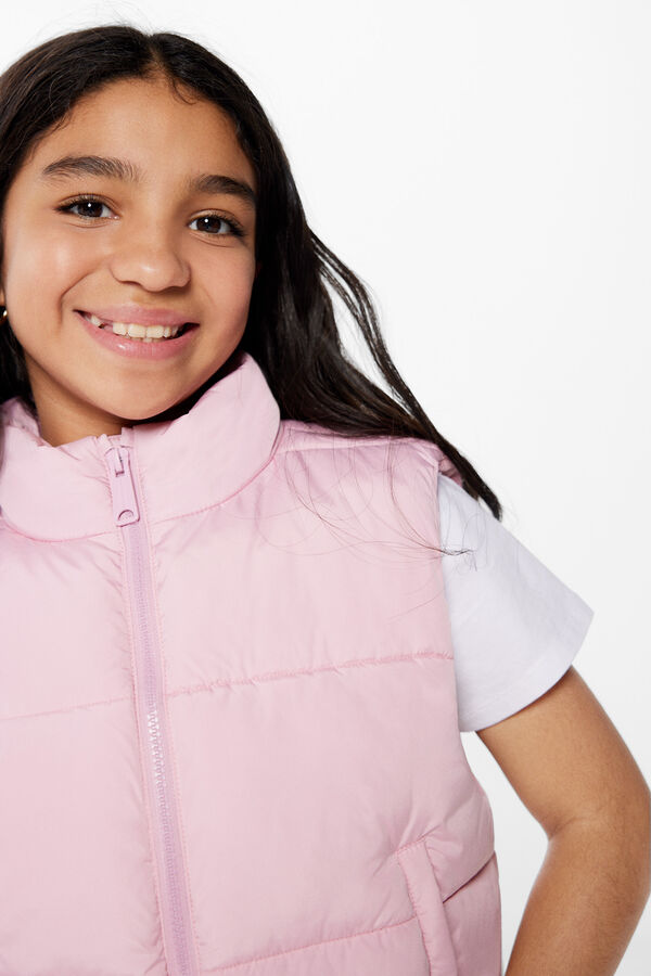 Springfield Kids Colete acolchoado para menina rosa