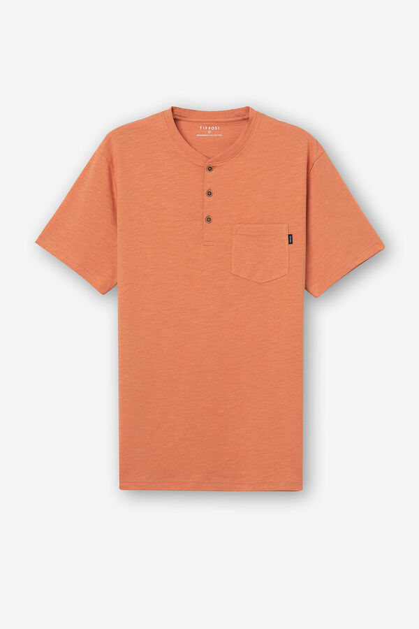 Tiffosi T-shirt com gola de padeiro borgonha