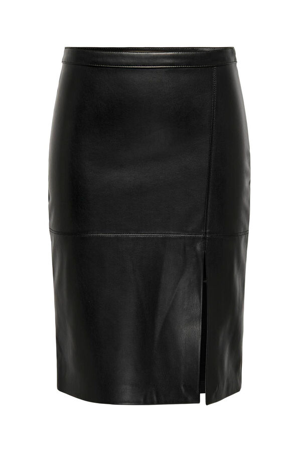 Only Falda corta de polipiel negro