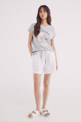 Springfield Shorts com cinto de algod&atilde;o r&uacute;stico branco