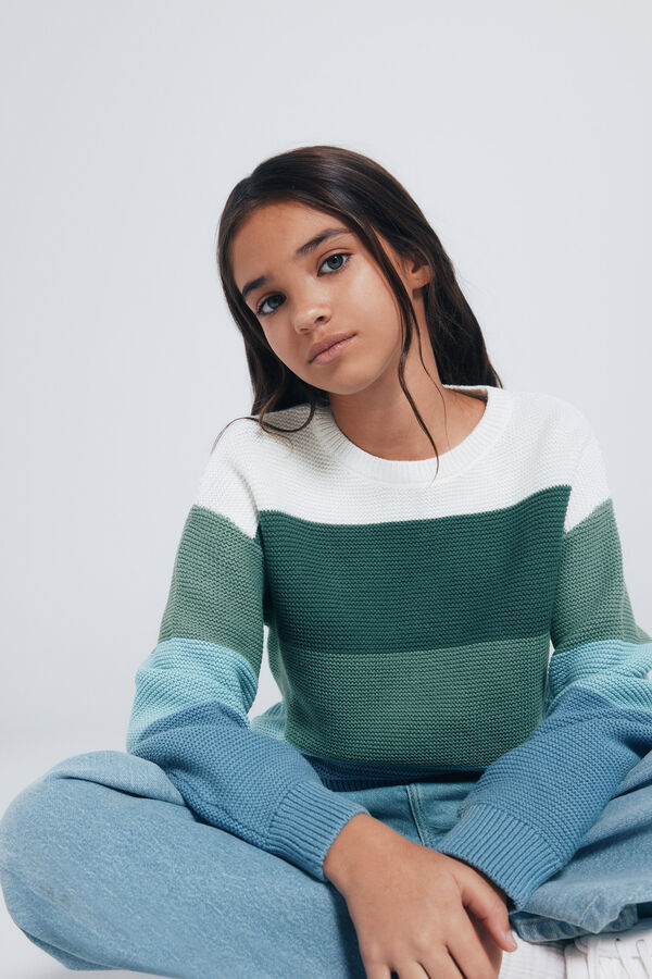 Springfield Kids Jersey rayas ni&ntilde;a verde