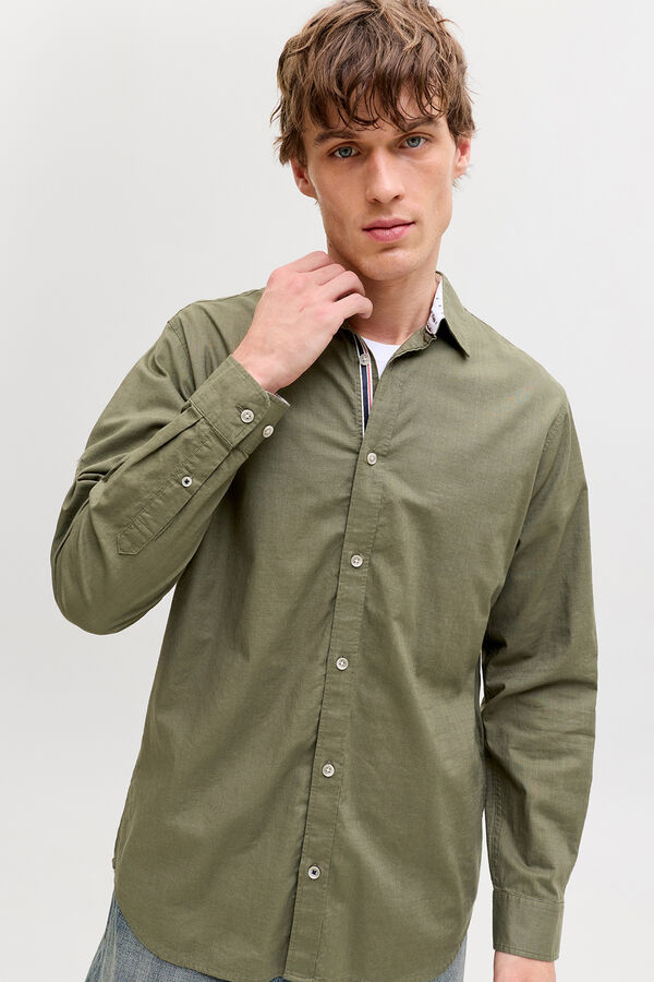 Jack & Jones Camisa manga comprida em algod&atilde;o estampado