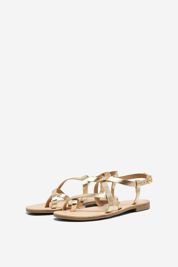 Only Sand&aacute;lias planas cruzadas estampado