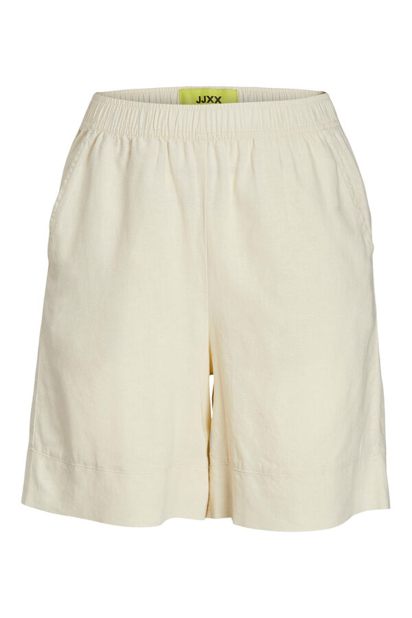 Jack & Jones Bermudas de linho cintura el&aacute;stica  branco