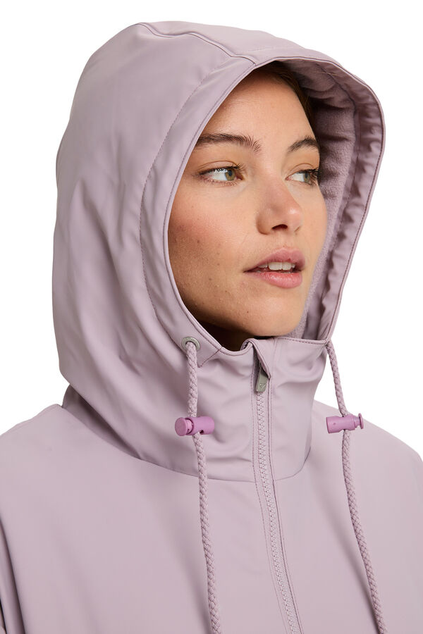 Roxy Rain Road Polar Zip - Sobretudo de chuva feminino rosa