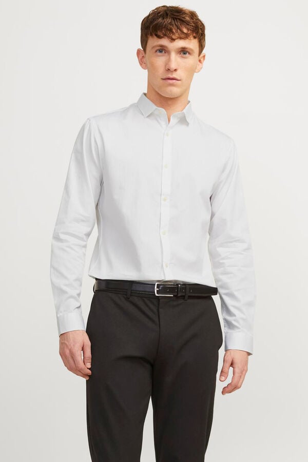 Jack & Jones Camisa cl&aacute;ssica slim fit branco