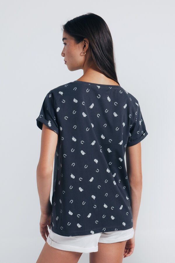 Springfield Camiseta estampada motivos pequeños gris