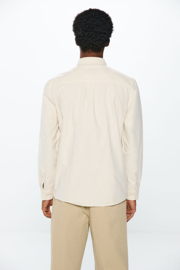 Springfield Camisa oxford riscas bege