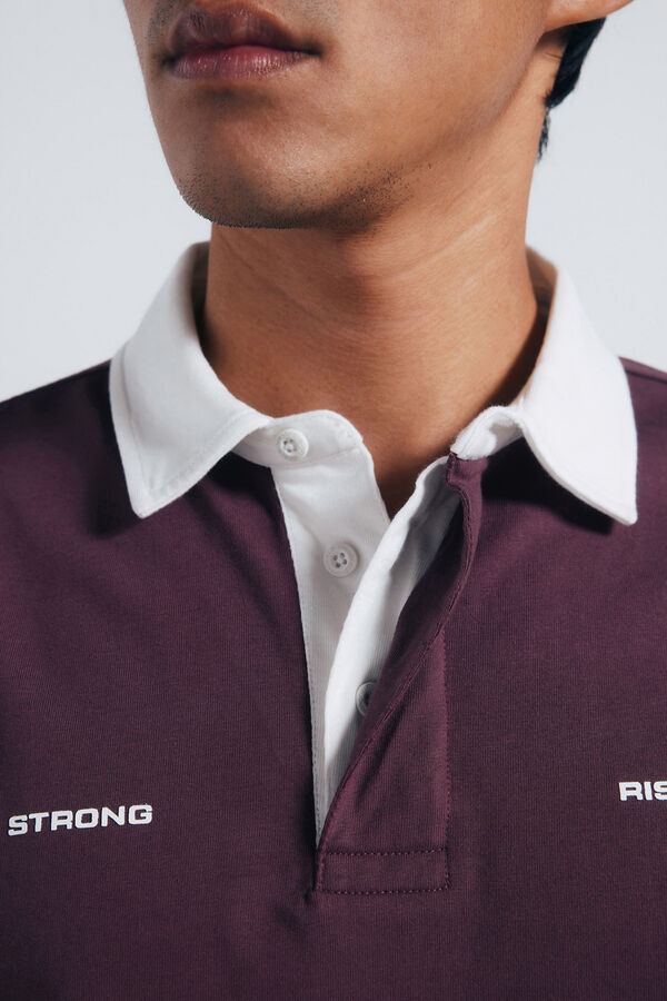 Springfield Polo rugby textos boxy fit burdeos