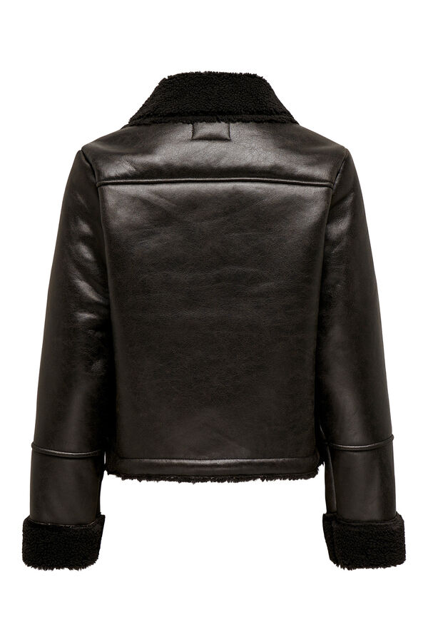 JDY Cazadora de polipiel marr&oacute;n