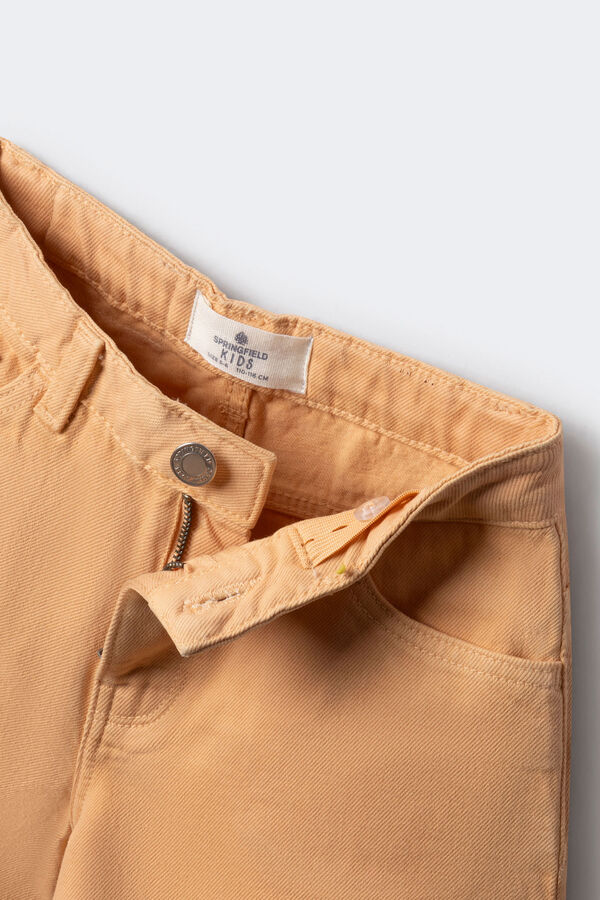 Springfield Kids Short denim color para niña naranja