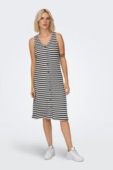 Only Vestido midi a rayas blanco