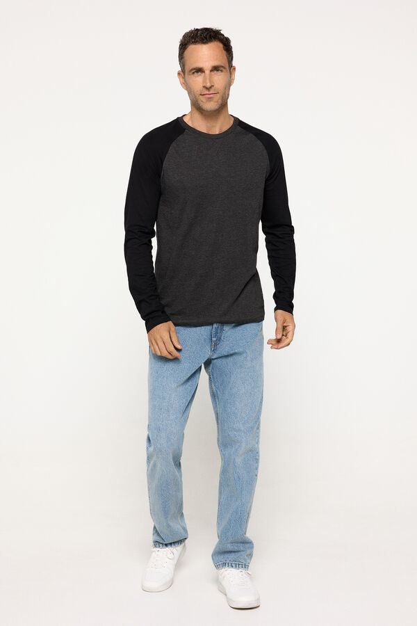 Brave Soul Camisola manga comprida com contraste cinzento