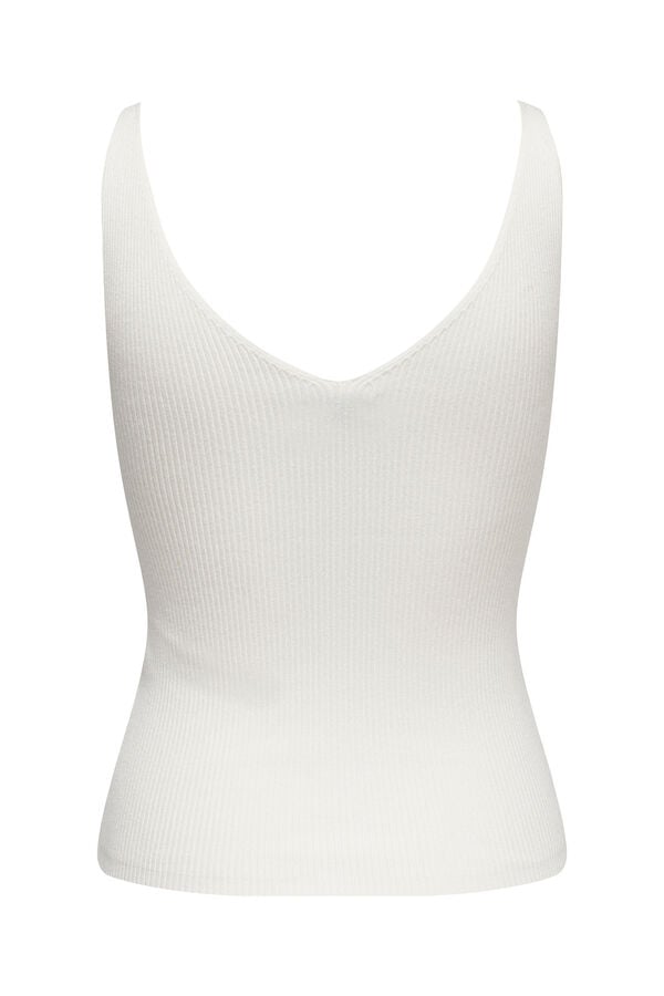 JDY T-shirt de al&ccedil;as em malha branco