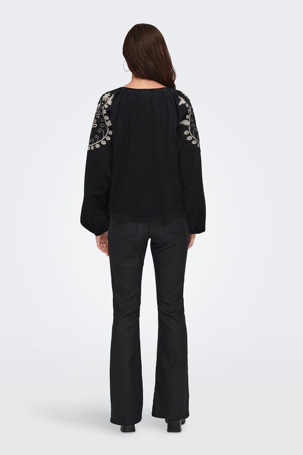 JDY Top de manga comprida  preto