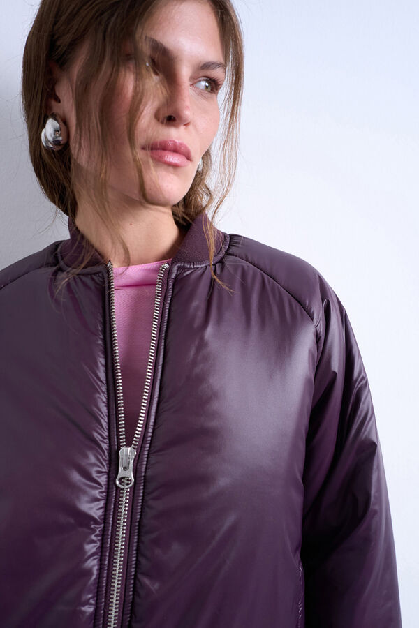 Topshop Casaco curta de nylon rosa