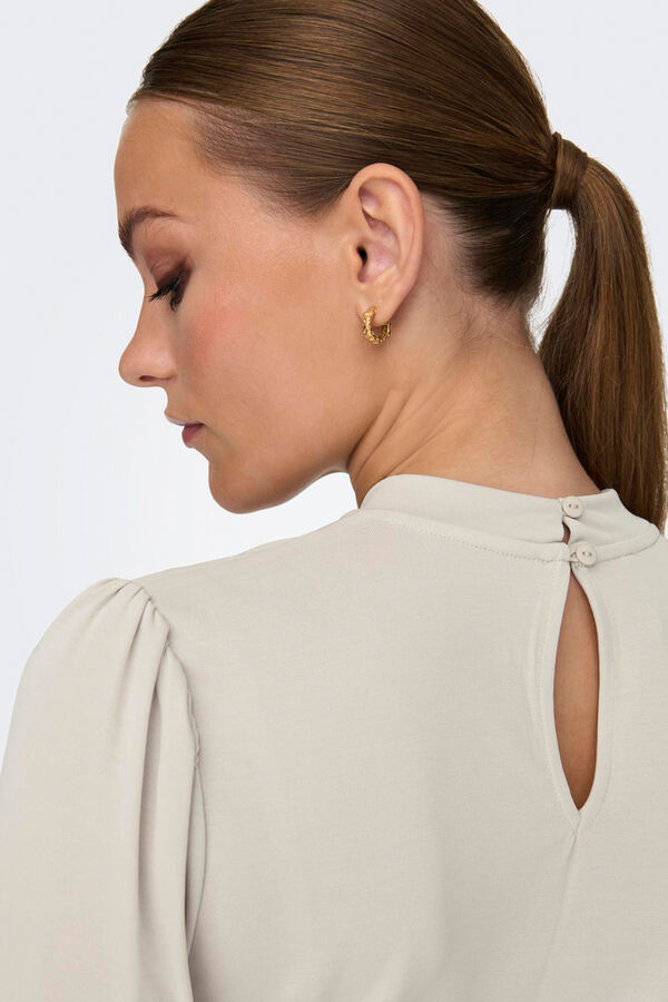 Only Top fluido de manga larga gris