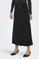 JDY Falda larga cruzada negro