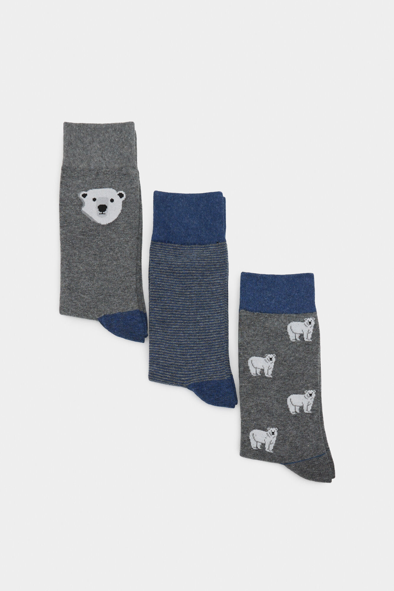 Springfield Pack de 3 meias de algod&atilde;o urso polar