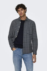 Only & Sons Camisa estampado quadrados azul