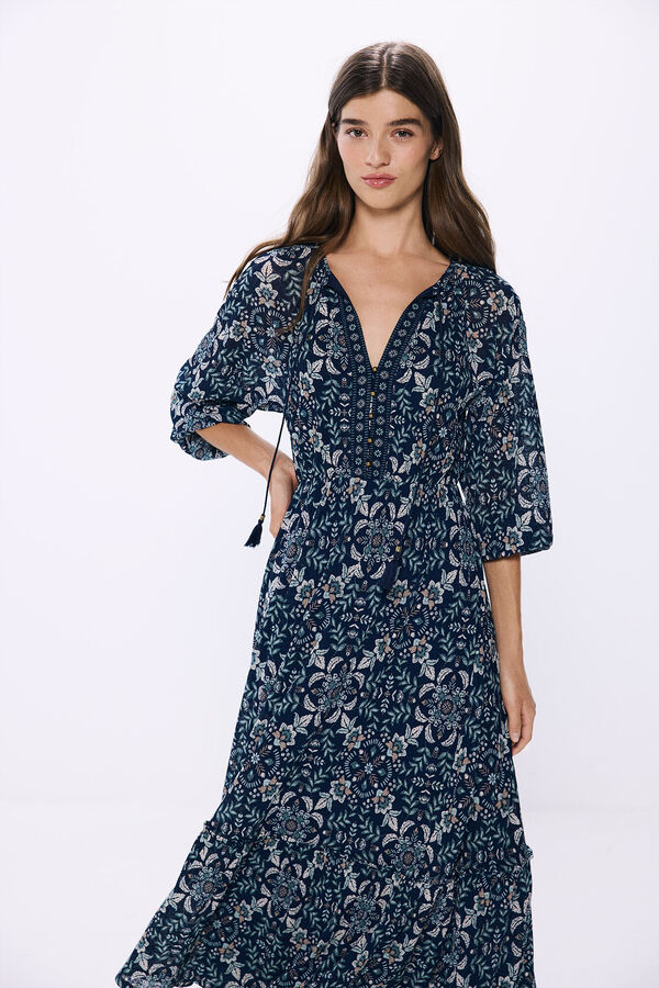 Springfield Vestido midi t&uacute;nica estampado azul