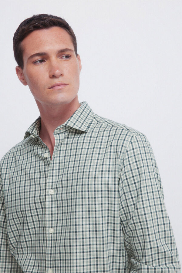 Springfield Camisa xadrez pequena verde