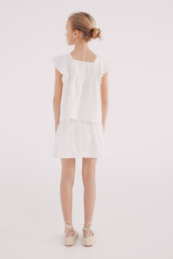 Springfield Kids saia bordada de menina cru