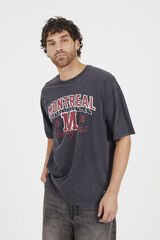 Brave Soul T-shirt de manga curta estampada cinzento