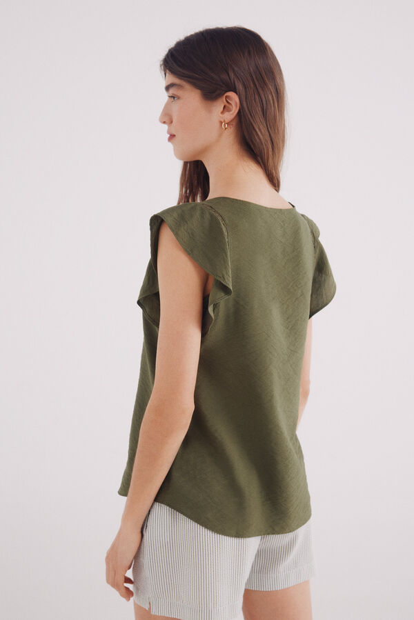 Springfield Blusa folhos verde