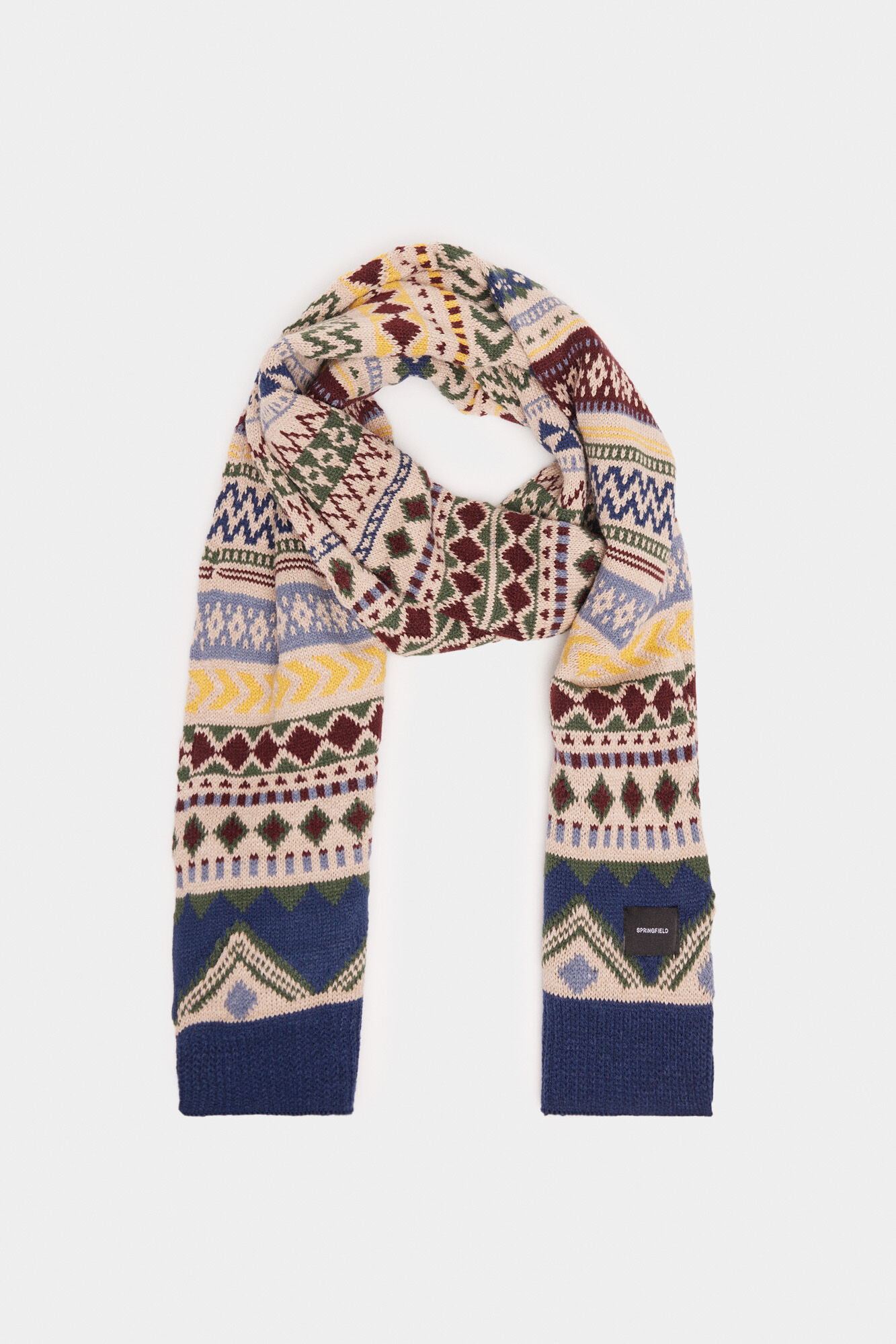 Springfield Cachecol jacquard multicolor cinzento